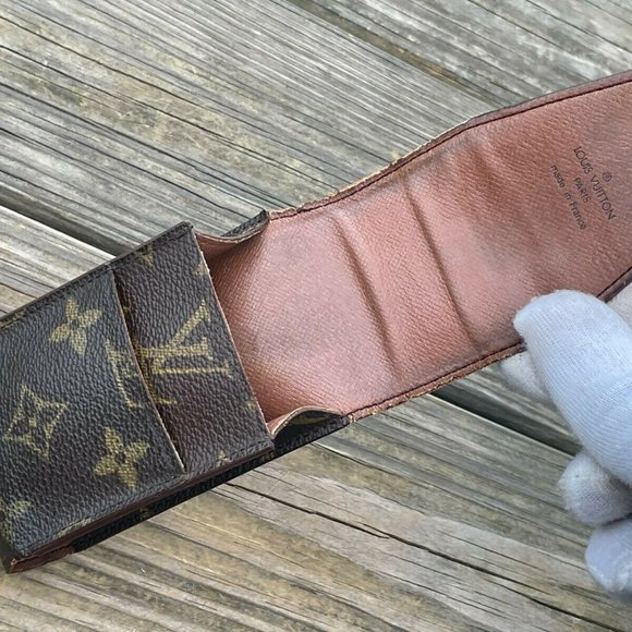 Louis Vuitton Monogram Cigarette Tobacco Case Brown Made in France Authentic LV - Picture 11 of 12
